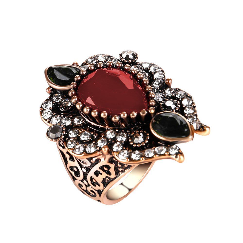 

PULATU Bohemian Ring for Women, Red