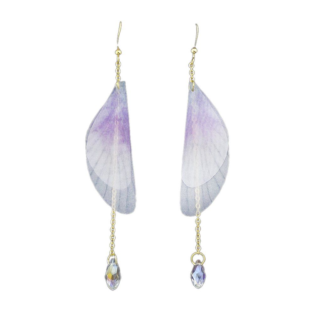 

Bohemian Style Blue Purple Color Wing Pattern Earrings, Medium orchid