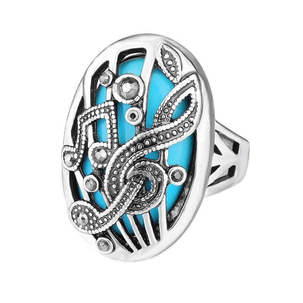 

PULATU Personality Music Notation Ring for Women, Day sky blue