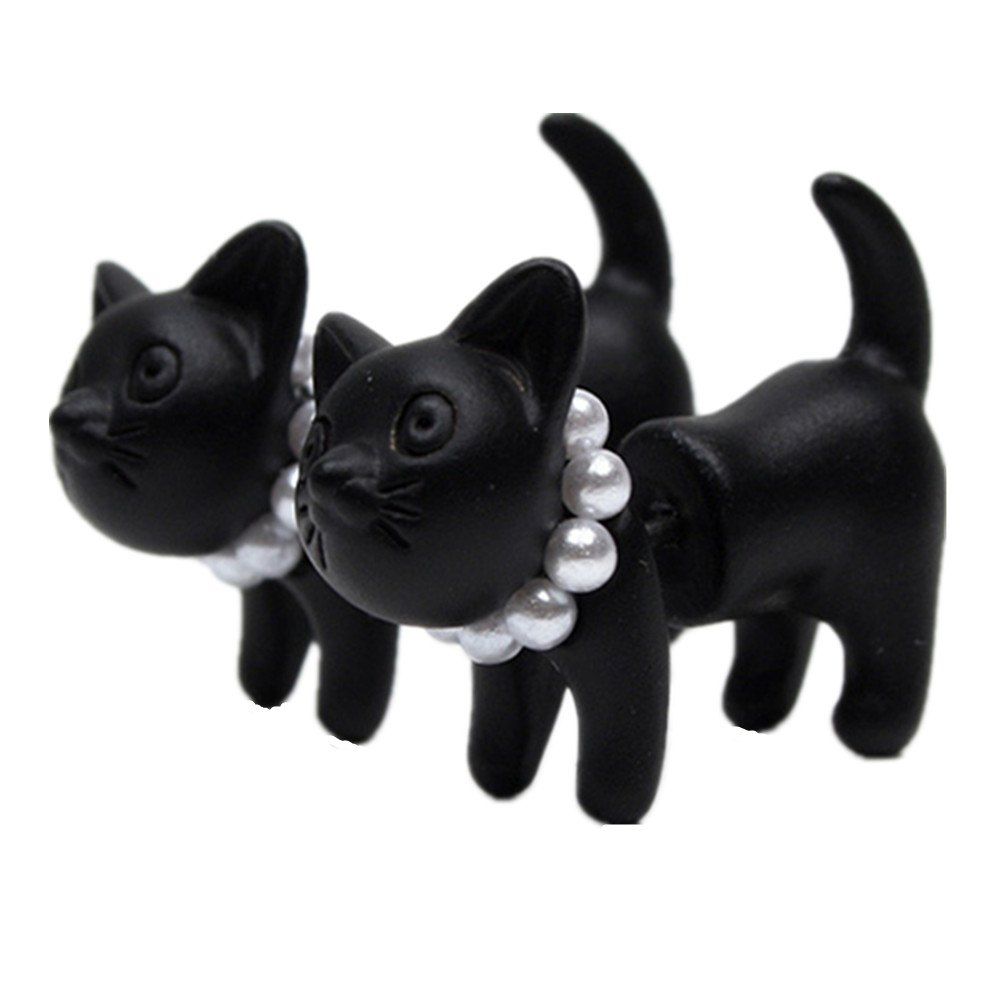 

Harajuku Animal Small Cat Cute Creative Piercing Earring Female, Black