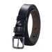 Fashion Square Buckle Hollow Leather Belt -  
