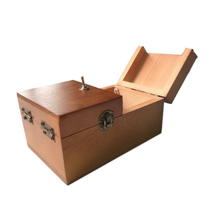 

Wooden Useless Box Toy, Brown