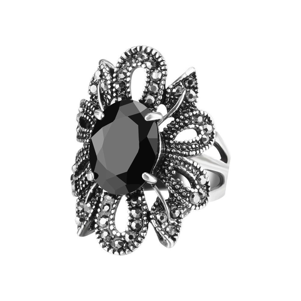 

PULATU Punk Rock Rock Ring for Women, Black