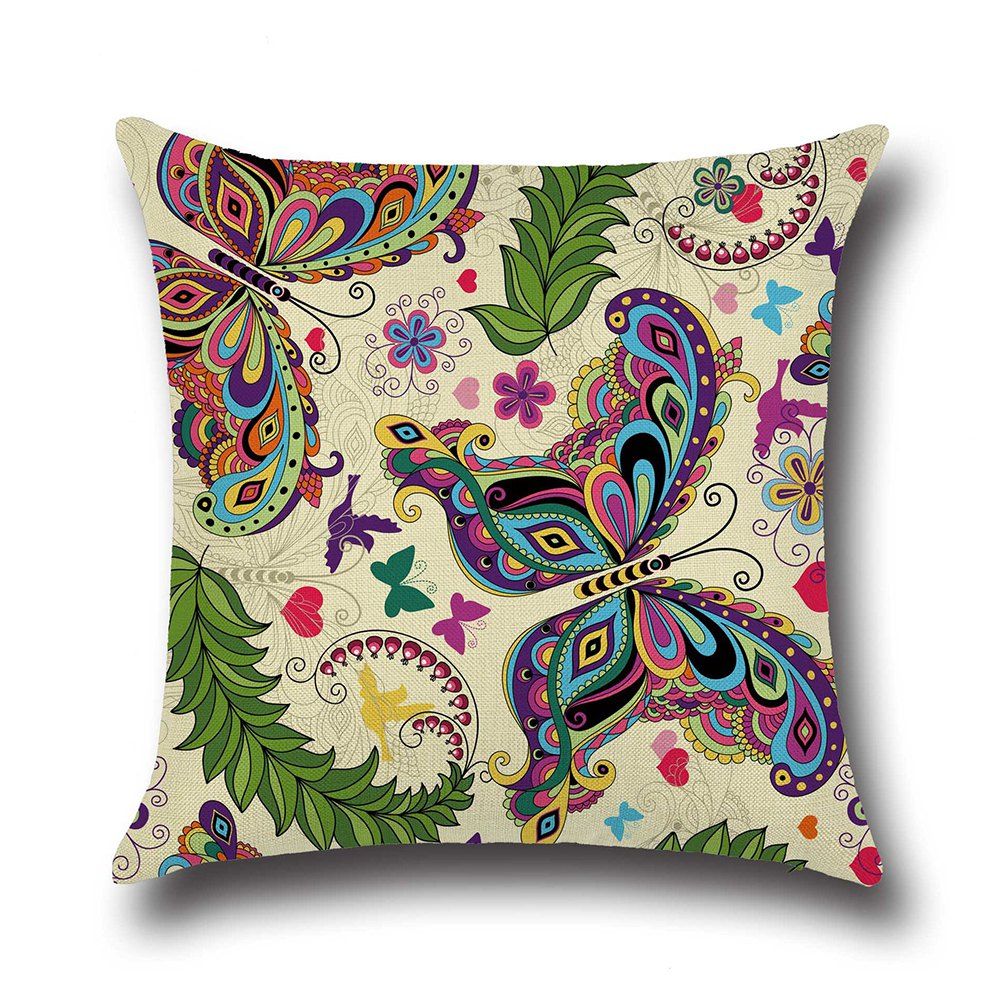 

Butterfly Home Pillowcase Car Cushion Cover, Multi-a