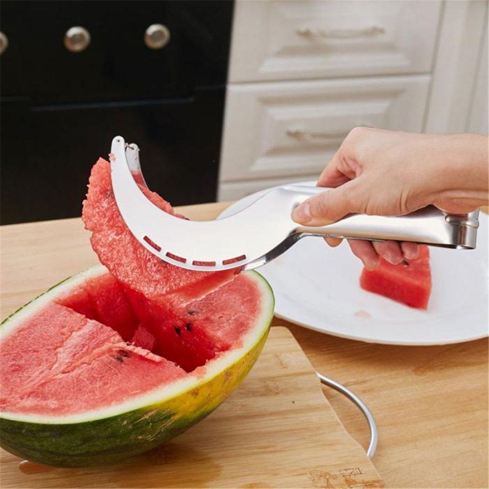 

Multifunctional Stainless Steel Fruit Watermelon Cut Kitchen Tool, Silver