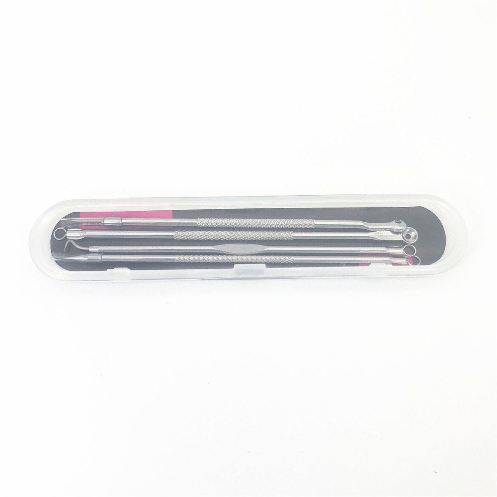 

4pcs Stianless Steel Blackhead Blemish Acne Remover Dual Head Needle Tools, Silver