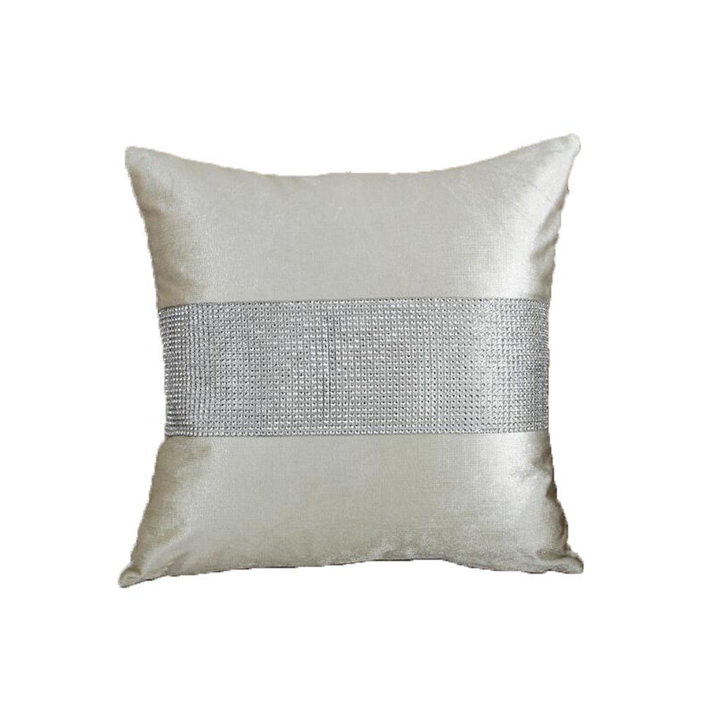 

European Flannel Sofa Luxury Cushion Cover, White