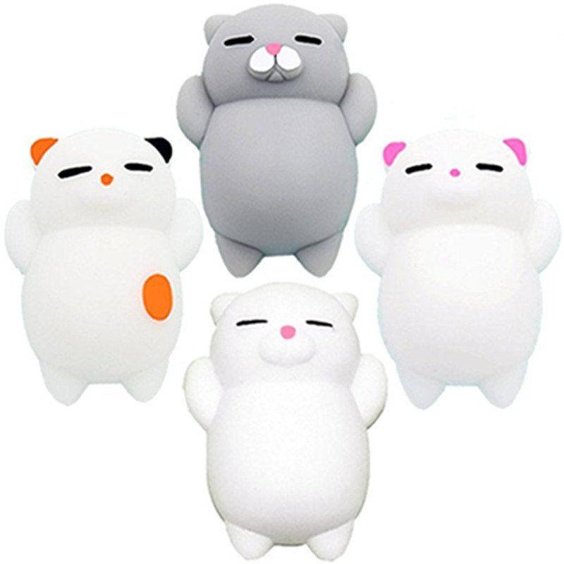 

Mini Mochi Toys Stress Animals Decoration Jumbo Squishy Cat 4PCS, Multi