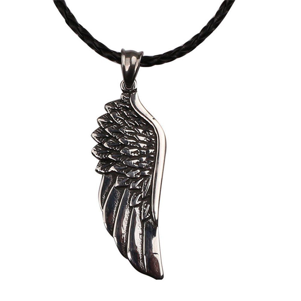 

Men's Fashion Trend Wings of Angel Pendant Necklace, Black