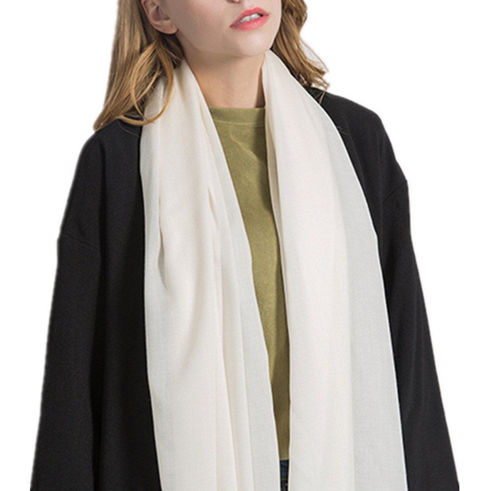 

M1792 Pashmina Shawls and Wraps Large Scarfs for Women Party Bridal Long, White