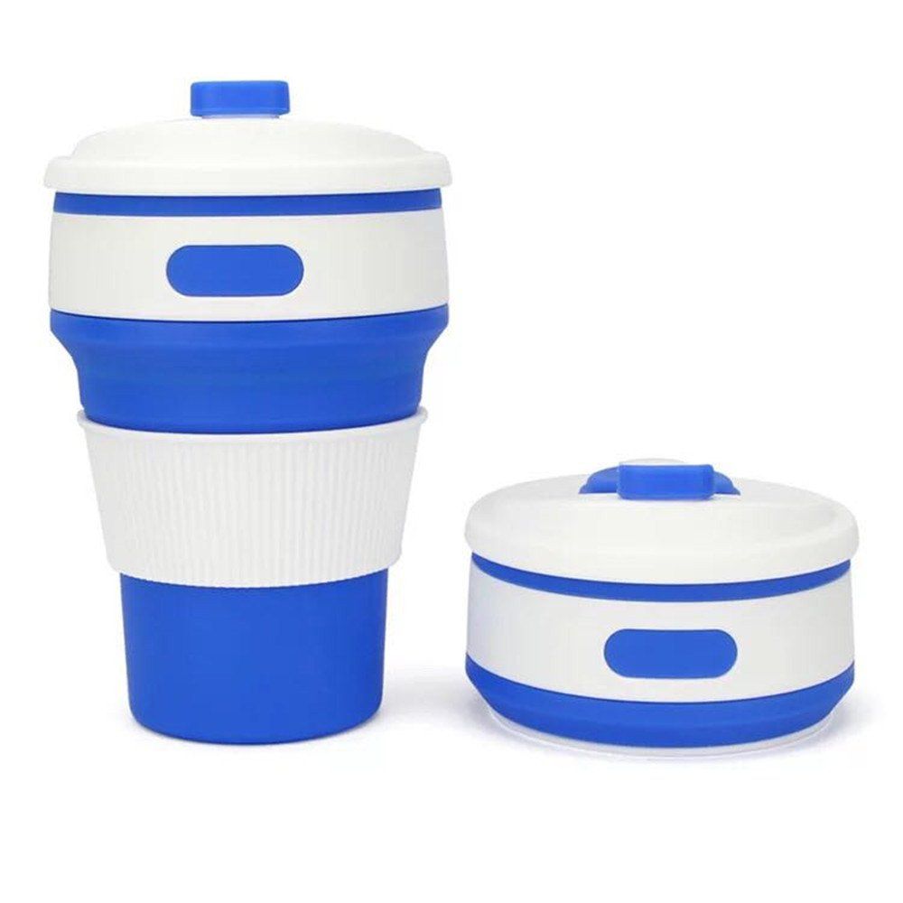 

Silica Gel Folding Portable Water Cup Bottle for Sporting Yoga Running, Blue orchid
