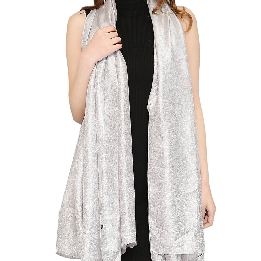 [46% OFF] Solid Color Scarf Pearlescent Texture Holland Long Silk Shawl ...