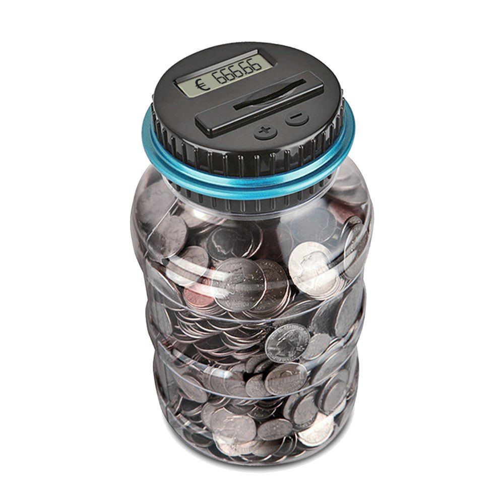 

2.5L Piggy Bank Counter Electronic Digital LCD Counting Coin Money, Black