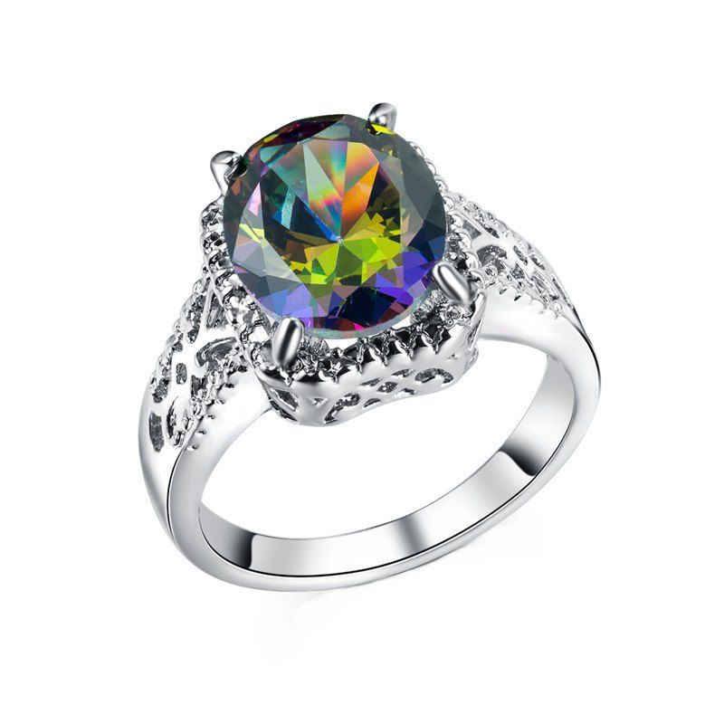 

Vintage Hollow Pattern Large Ring, Multi