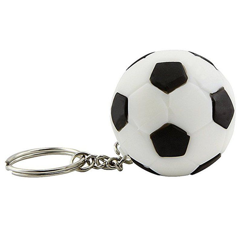

Football Keychain wiht LED Light, White