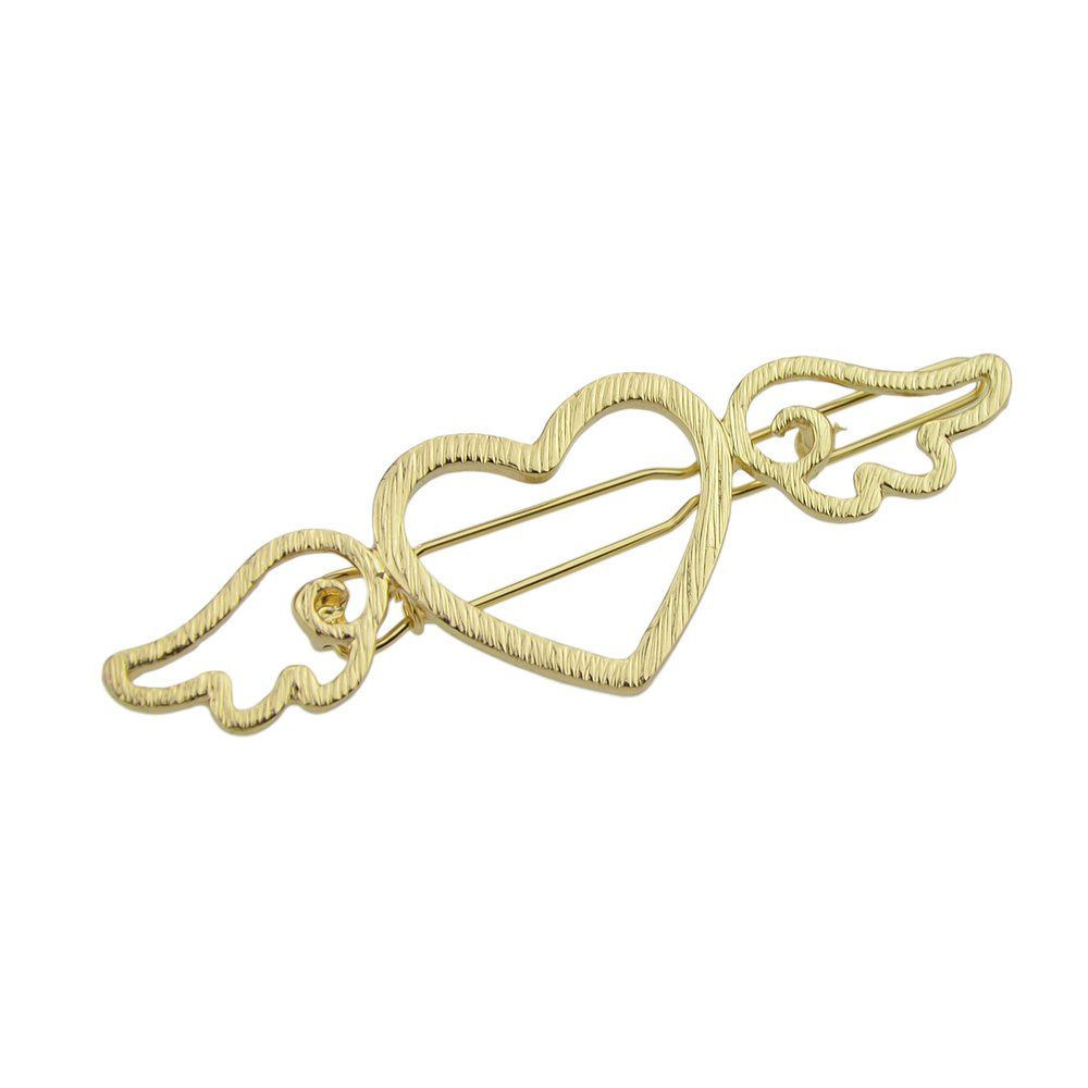 

Gold-color Silver Color Heart Wings Pattern Hairgrips
