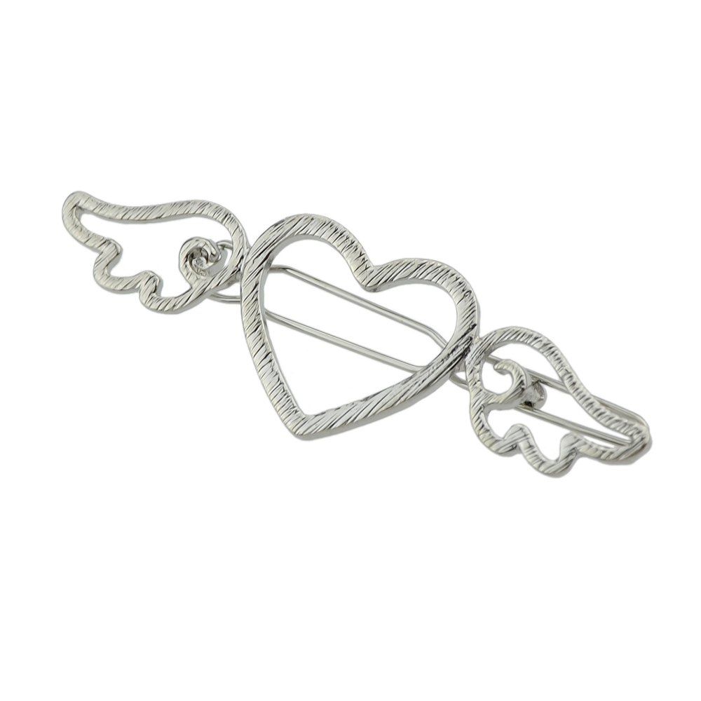 

Gold-color Silver Color Heart Wings Pattern Hairgrips