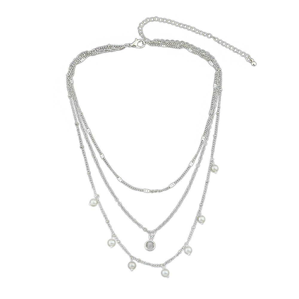 

Silver Gold-color Multi Layer Chain Necklace
