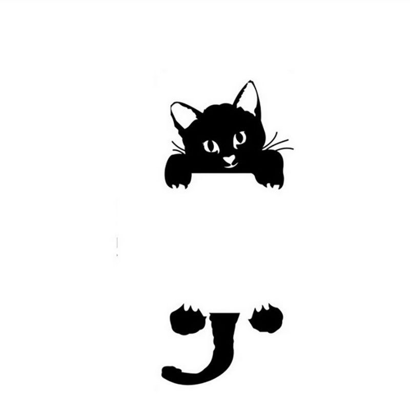 

DIHE Originality Cute Cat Black and White On-Off Wall Poster