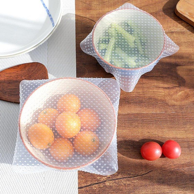 

Silicone Reusable Food Wrap 4PCS, Transparent