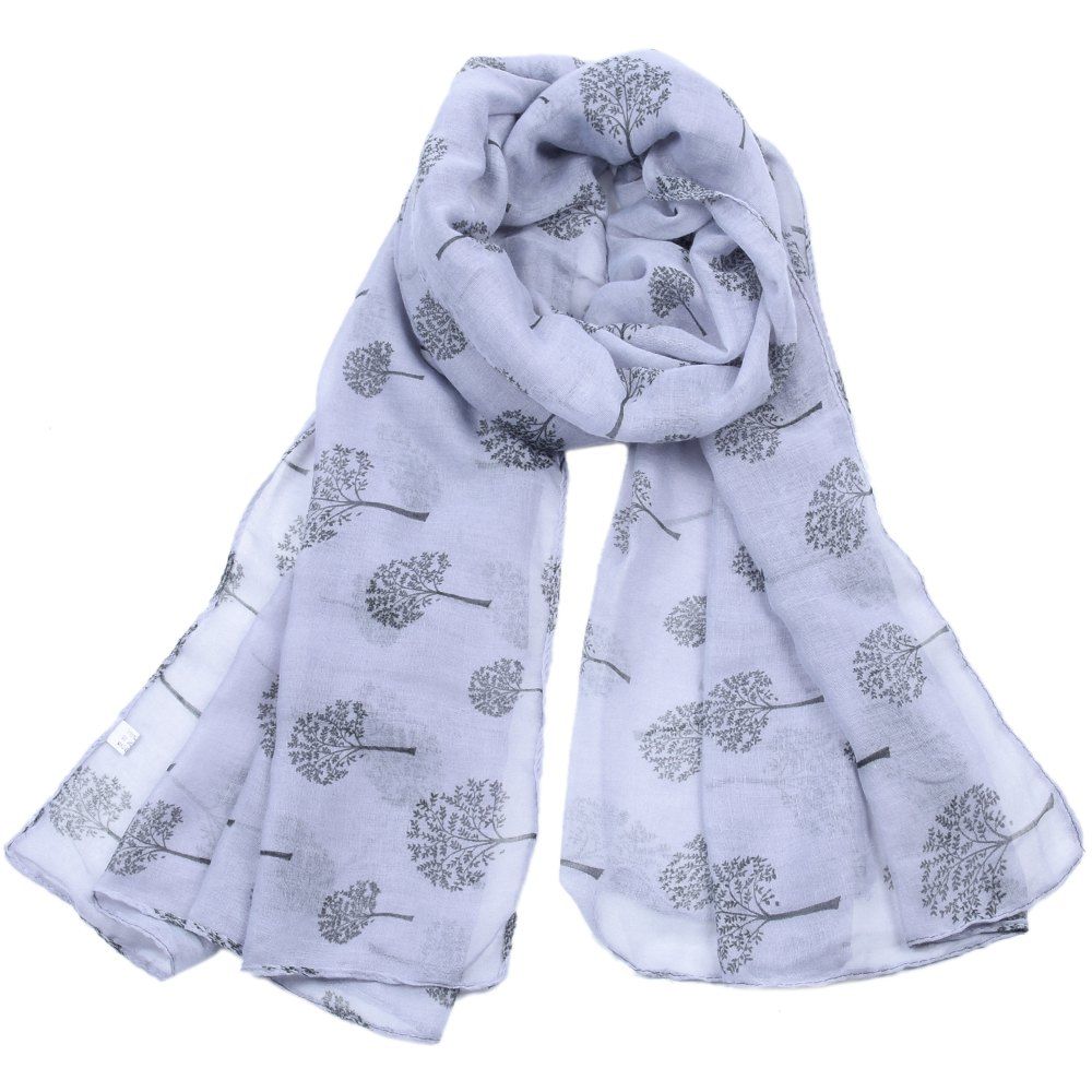 

Women Popular Tree Forest Printed Stain Scarves and Shawls Oversized, Light gray