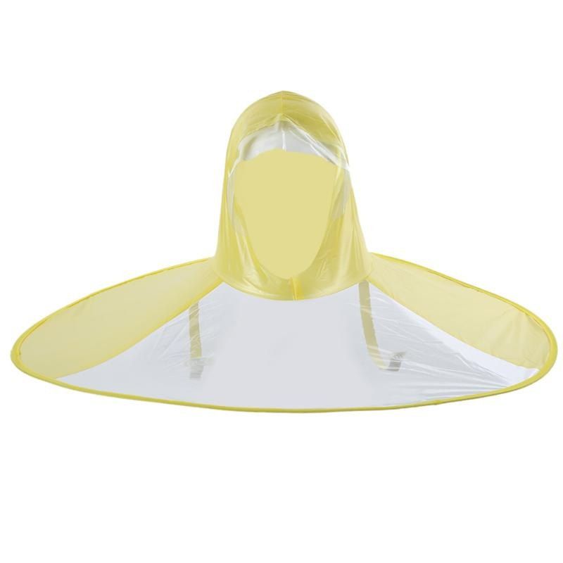 

Foldable UFO Umbrella Cap Waterproof Hands Free Rain Hat Headwear, Yellow