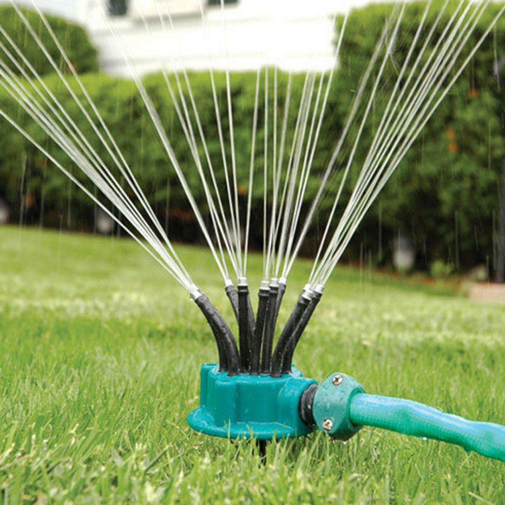 

360 Degrees Automatic Flexible Garden Yard Sprinkler Multi-head Watering Tools Irrigation Spray Shower, Medium sea green