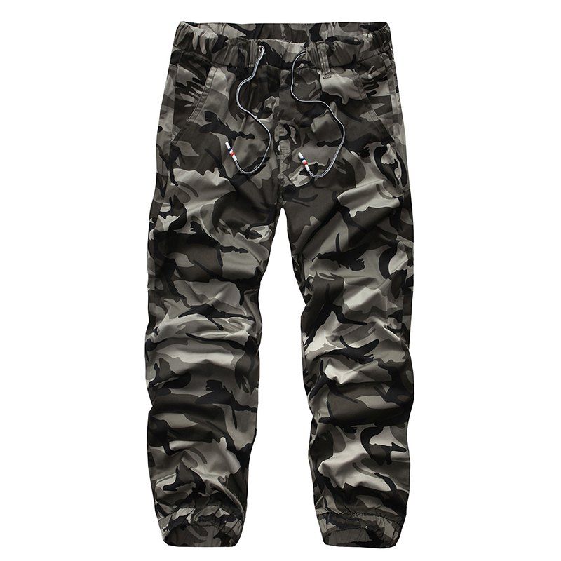 

Loose Multi-pocket Men's Outdoor Camouflage Pants, White