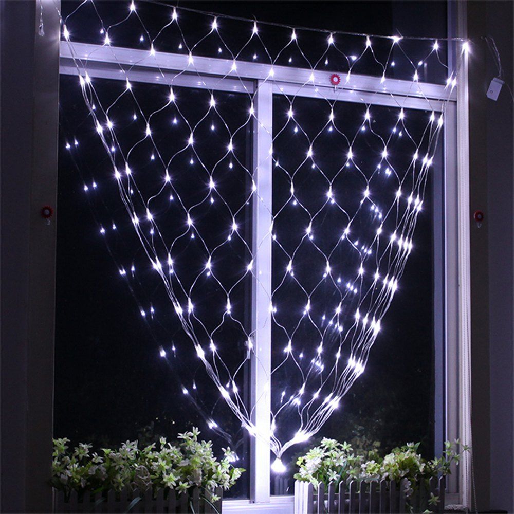 

96 LEDs Fairy Fishing Mesh Net String Lighting Outdoor Party Festival Decoration, Cool white
