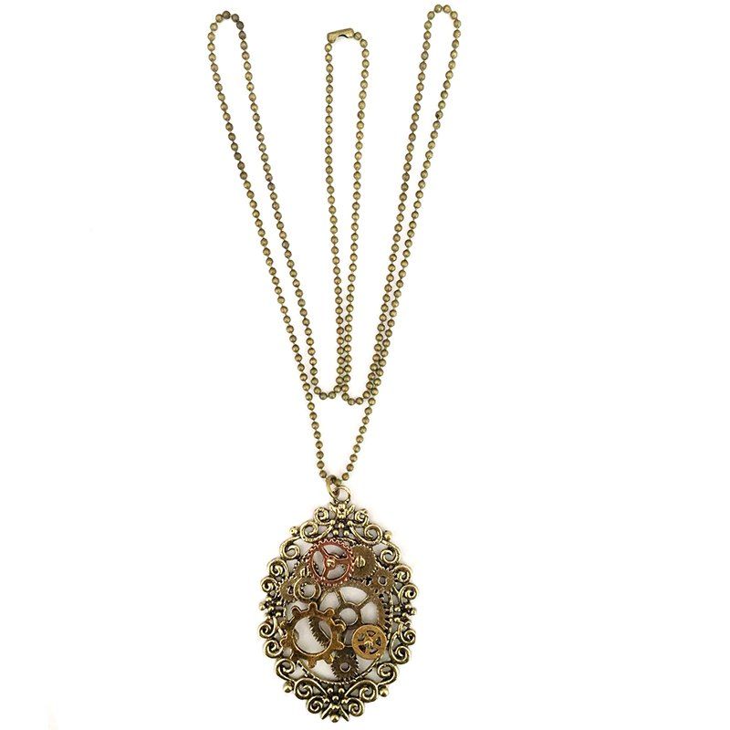 

European and American Popular Steampunk Gear Pendant Necklace, Multi-n