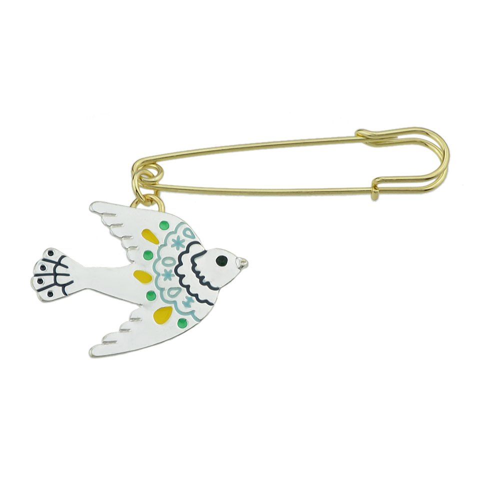 

Pink Blue Enamel Bird Pattern Brooches, Sea blue