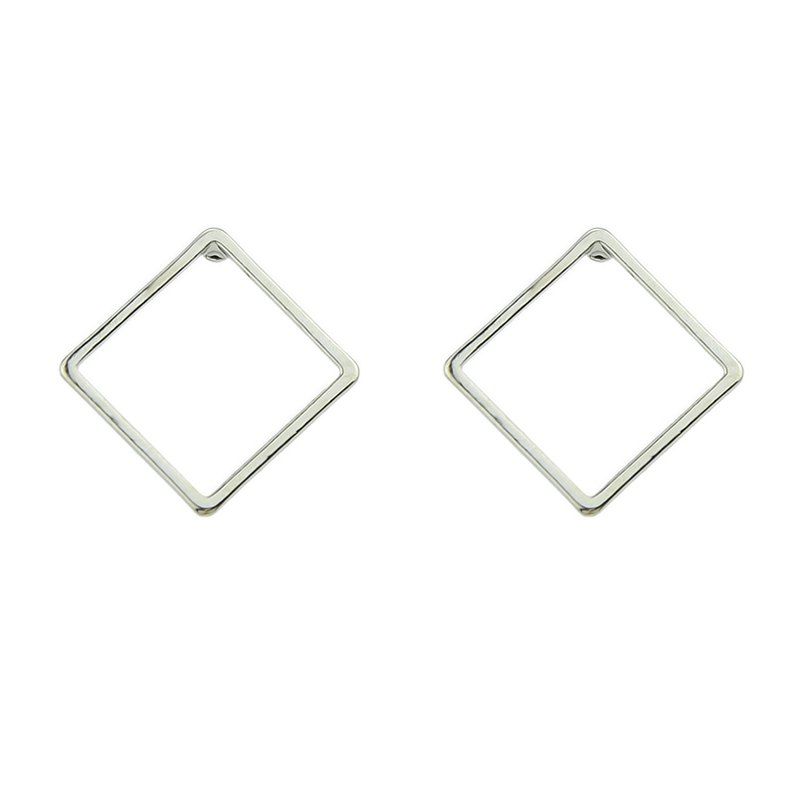

Silver Color with Geometric Square Earrings