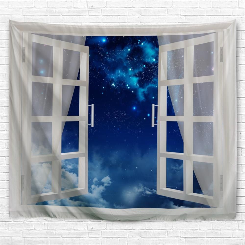 

Blue Sky Over the Window 3D Printing Home Wall Hanging Tapestry for Decoration, Multi-a
