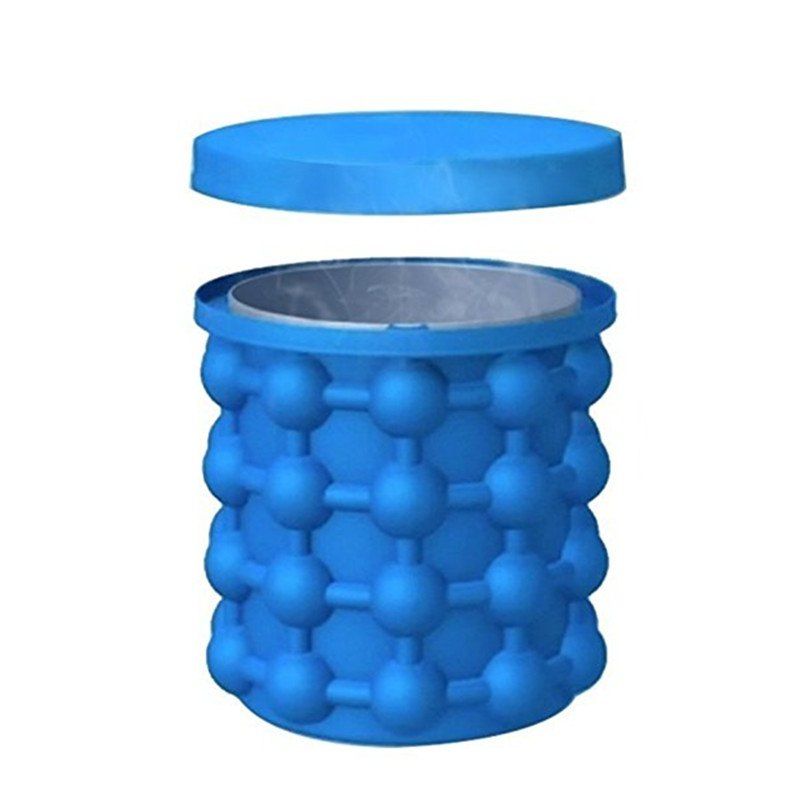 

Ice Cube Maker Saving Ball Bucket Party Drink Tub Silicone Trays Mold, Blue