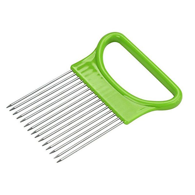 

Slicer Vegetable Fruit Cutter Safety Onion Holder Cooking Tool, Chartreuse