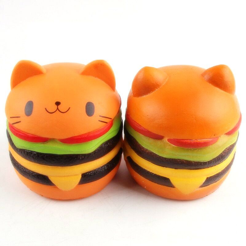 

Jumbo Squishy Simulation Hamburger Cat Decompression Toys, Multi