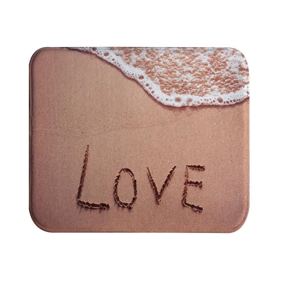 

Beach Letters Super Soft Non-Slip Bath Door Mat Machine Washable Quickly Drying, Multi-a
