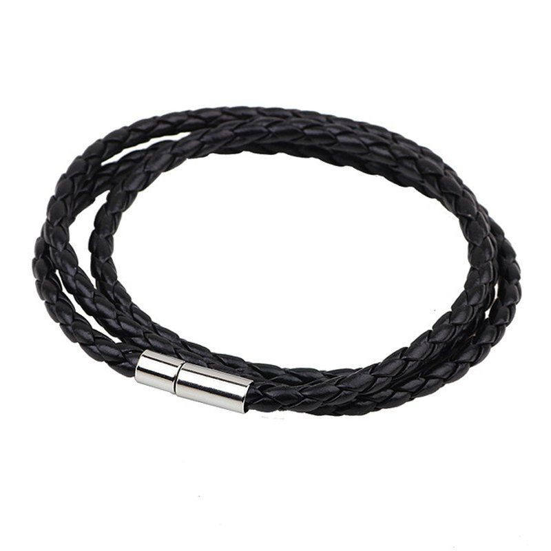 

Fashion Unisex Leather Bracelet Jewelry Brand Trendy Bangles, Black