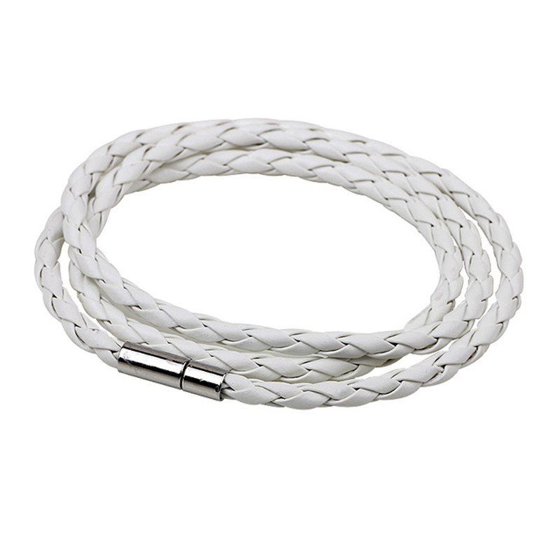 

Fashion Unisex Leather Bracelet Jewelry Brand Trendy Bangles, White