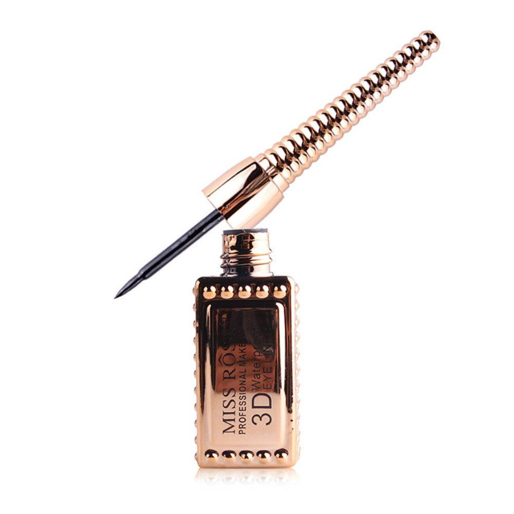 

Miss Rose Black Waterproof Eyeliner Liquid Long-Lasting Not Dizzy 3D Golden, Gold