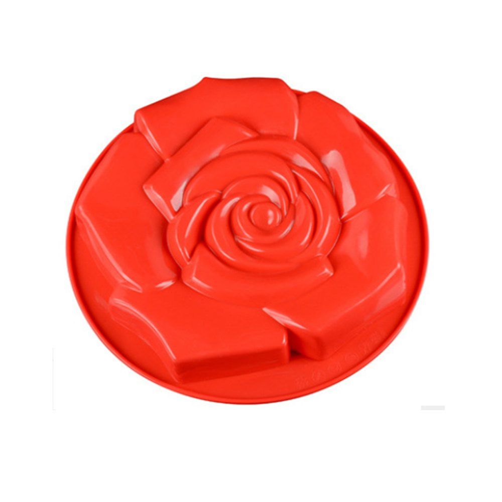 

Rose Flower Shape Silicone Cake Pan Kitchenware DIY Mold, Red