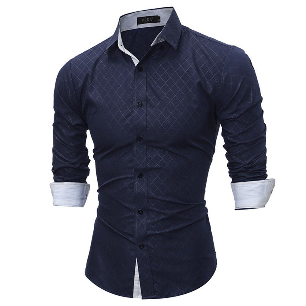 

New Umber Lingge Men's Casual Slim Shirt, Cadetblue