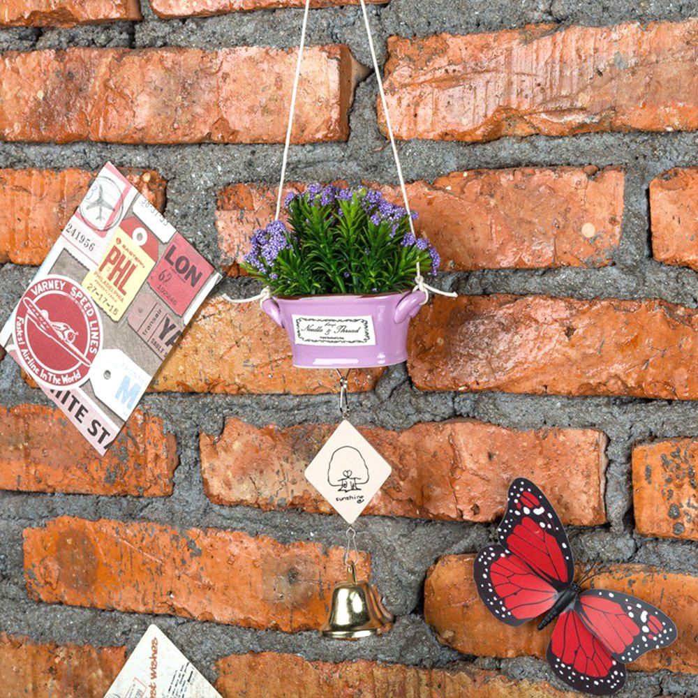 

Nordic Garden Small Ceramic Artificial Millet Spike Potted Wind Chime 1pc, Purple