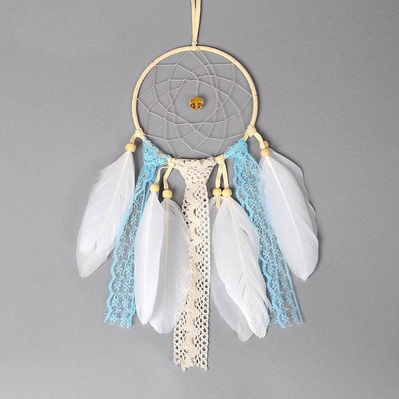 

Small Fresh and Simple Girl Room Dreamcatcher Hanging Decoration, Light blue