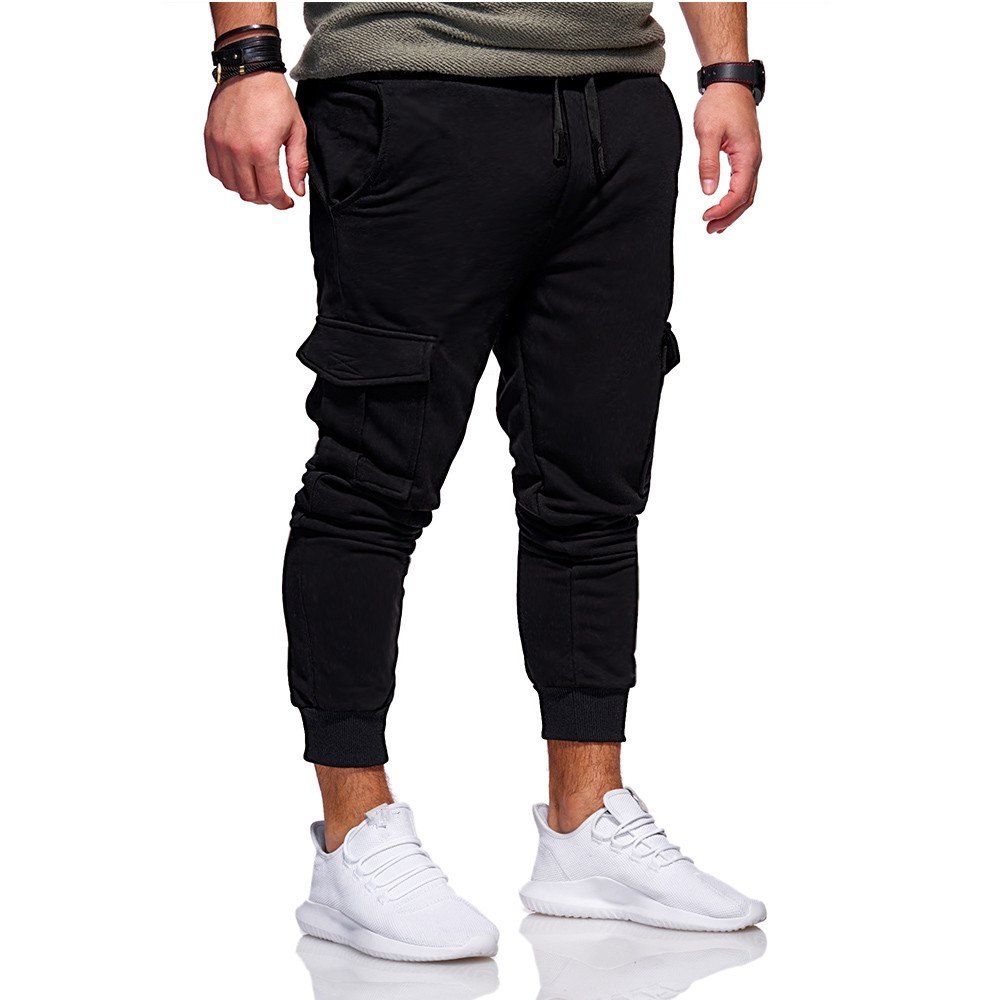 

Men's Casual Fashion Trend Slim Pants Sweatpants, Black