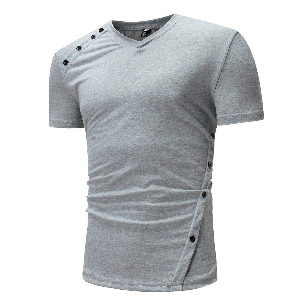 

Men's Fashion Slim Real Casual Short-Sleeved T-Shirt, Light gray