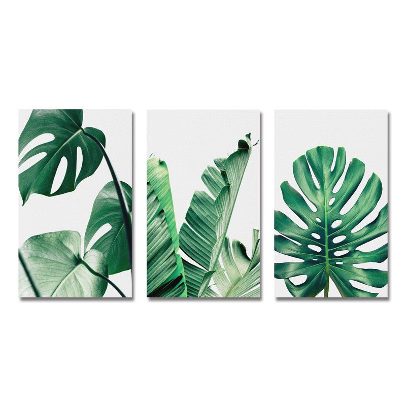 

MY43-XDZS - 178-179-180 3PCS Small Fresh Wind of Plant Leaves Print Art, Multi