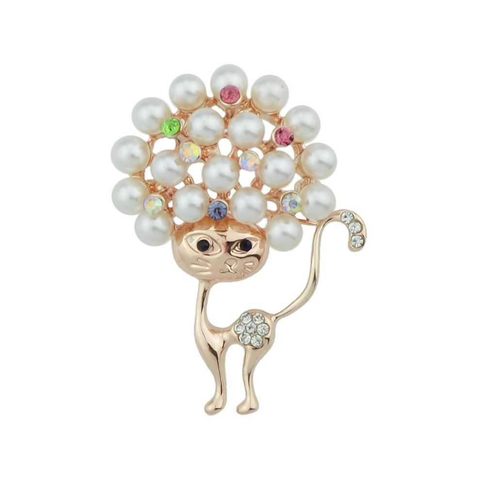 

Fashion Cute Cat Luxury Brooch, Antique white