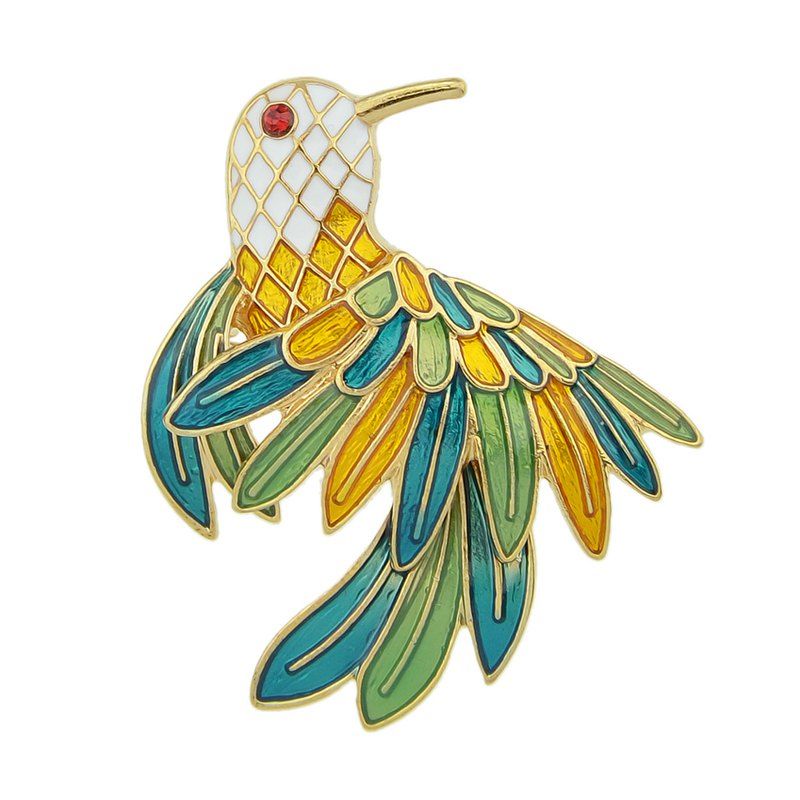 

Colorful Enamel Bird Brooches for Women, Multi