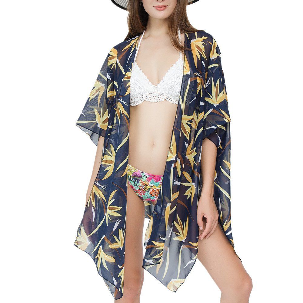 

Women Beach Summer Chiffon Kimono Cardigan Blouse Scarves Shawls, Cadetblue